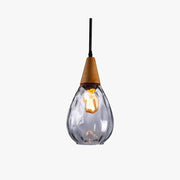 Alverin Pendant Light Glass Wood Amber-Neutral Decor