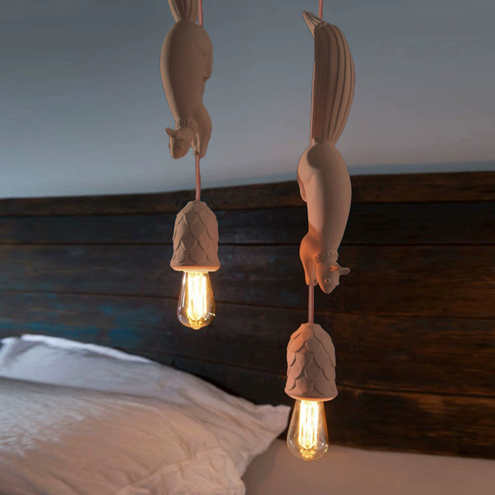 Aria Pendant Light Squirrel/Pinecone Modern, Resin, Restaurant - Neutral Decor