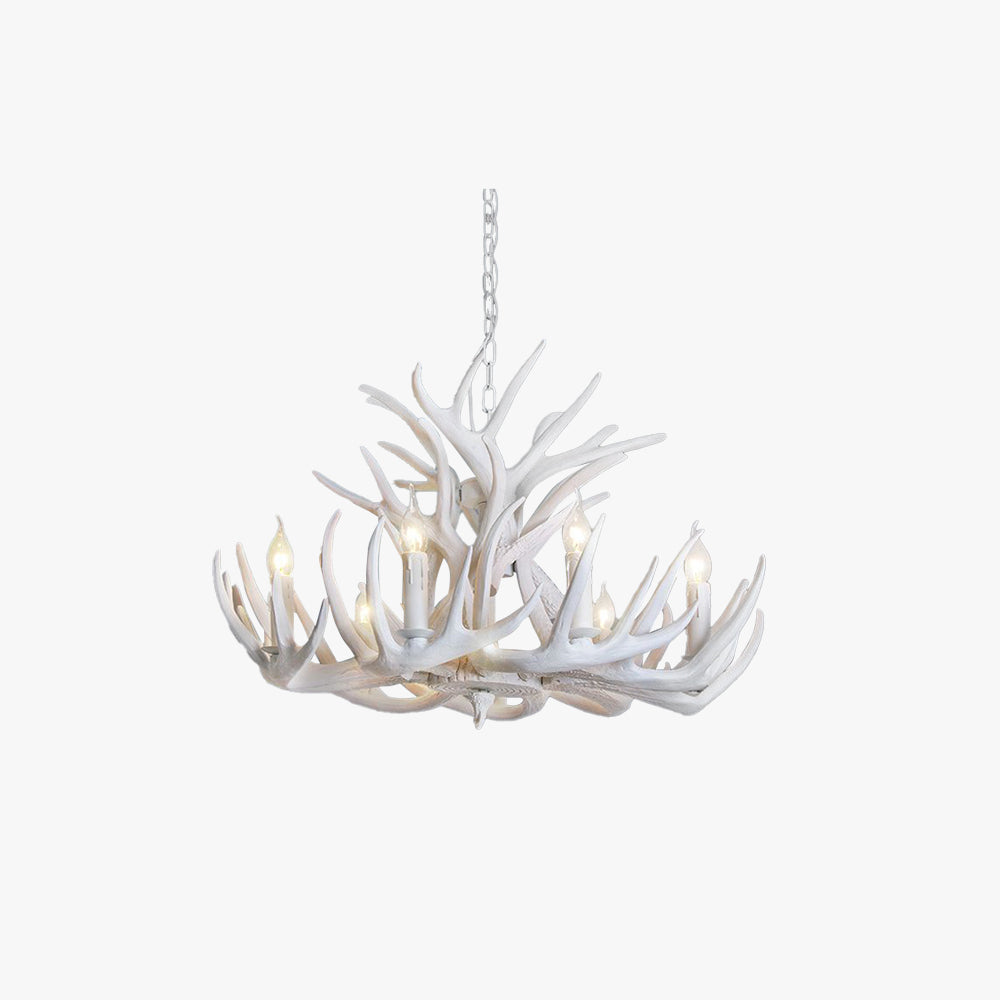 Silva Rustic Antler Metal/Resin Chandelier White Dining Room - Neutral Decor