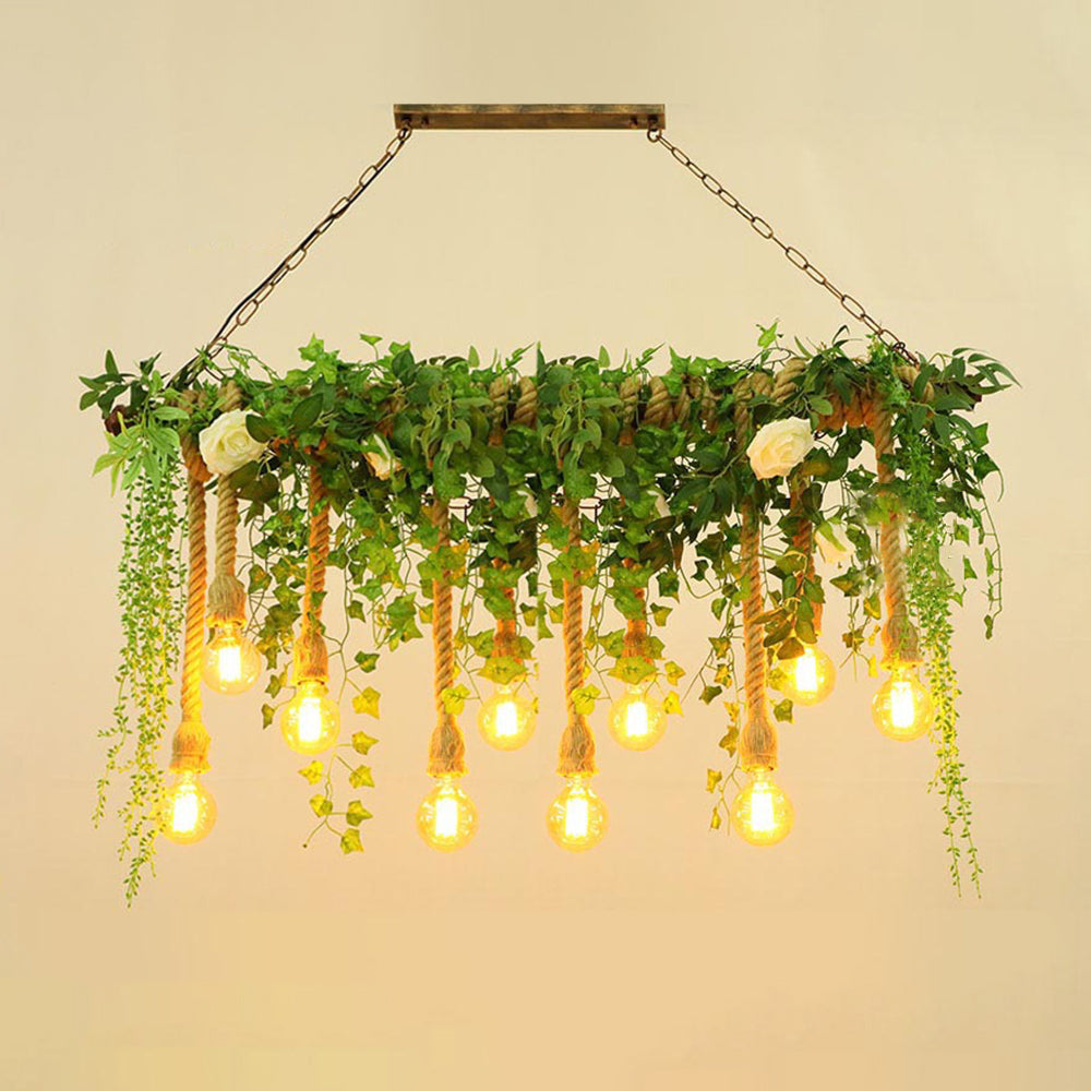 Ritta Natural Decorative Metal/Glass Pendant Light, Green - Neutral Decor