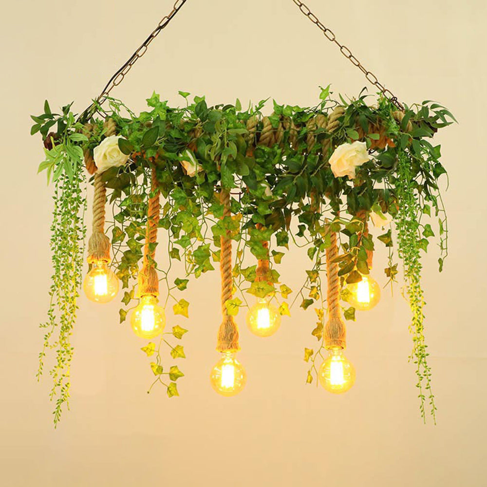 Ritta Natural Decorative Metal/Glass Pendant Light, Green - Neutral Decor