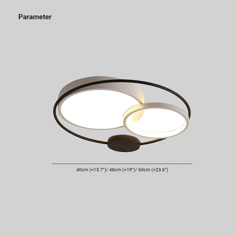 Arisha Modern Circular LED Flush Mount Ceiling Light, Black & White - Neutral Decor