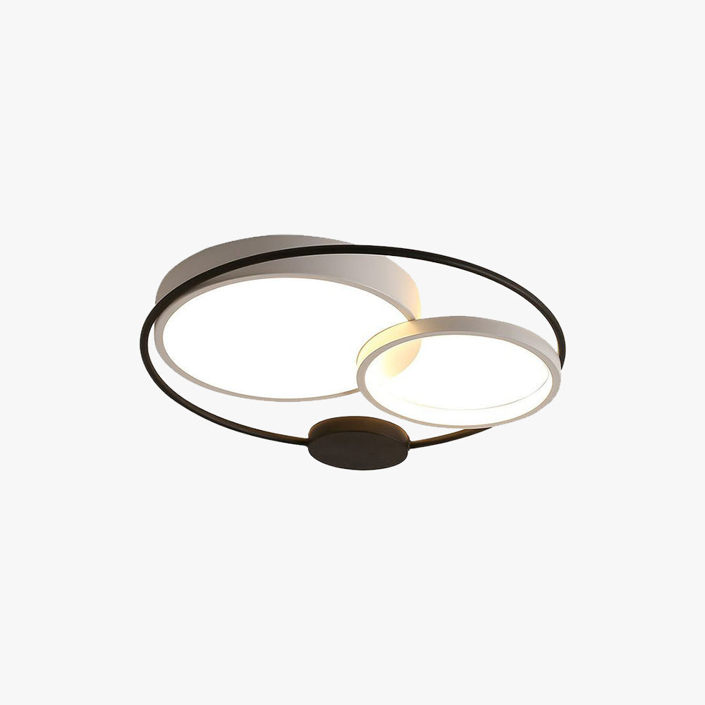 Arisha Modern Circular LED Flush Mount Ceiling Light, Black & White - Neutral Decor