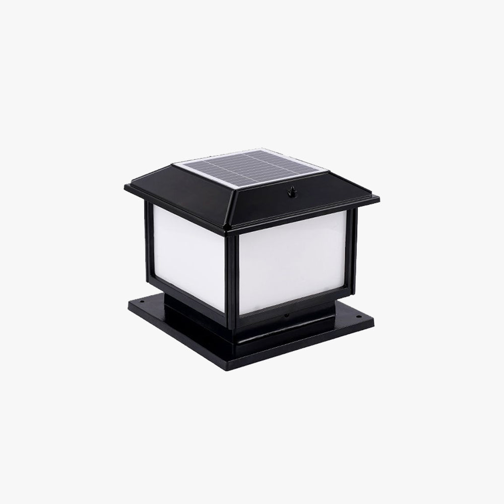 Ray Vintage Rectangle Metal Outdoor Solar Lamps, Black/Bronze - Neutral Decor