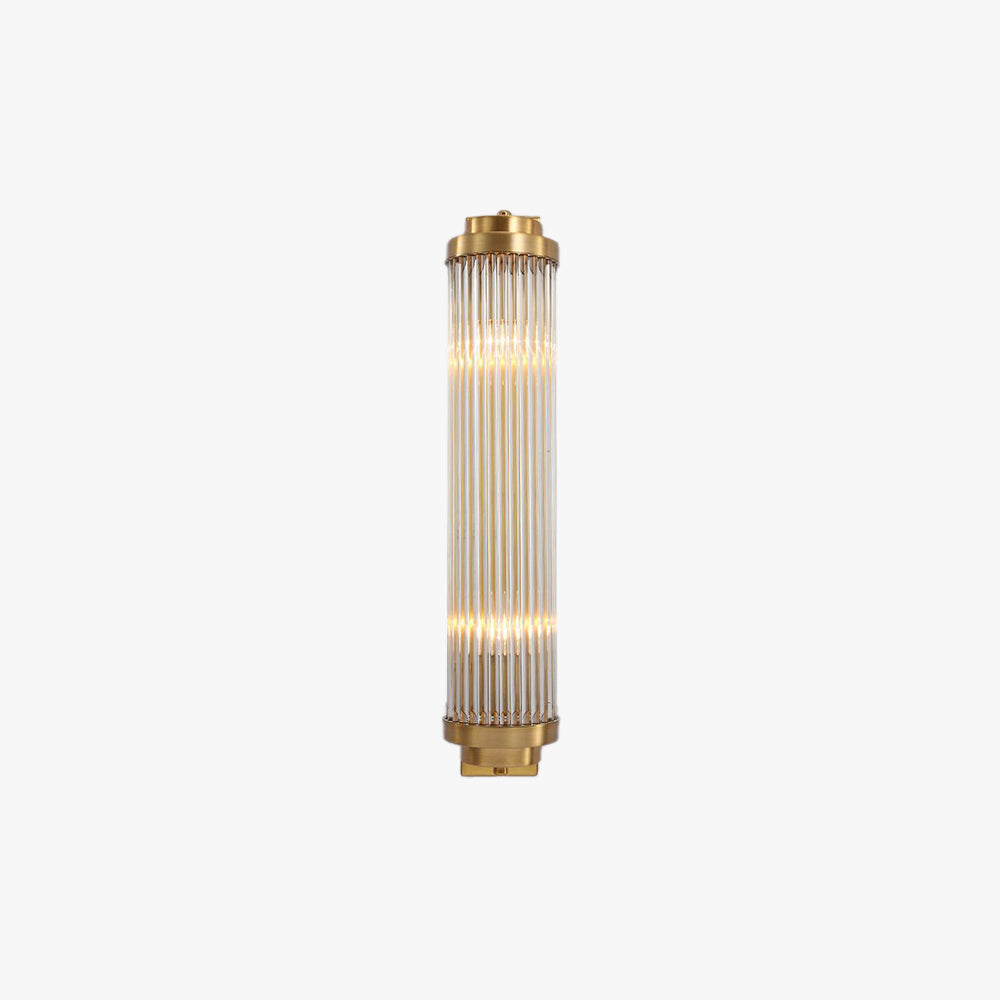 Ray Modern Cylindrical Metal/Crystal Wall Lamp, Gold - Neutral Decor