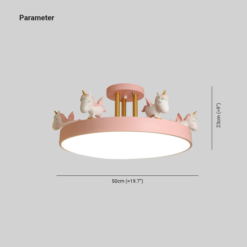 Arisha Modern Round Unicorn Semi-Flush Mount Ceiling Light - Neutral Decor