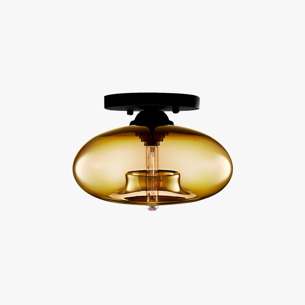 Valentina Industrial Art Deco Globe Flush Mount Ceiling Light Living Room - Neutral Decor