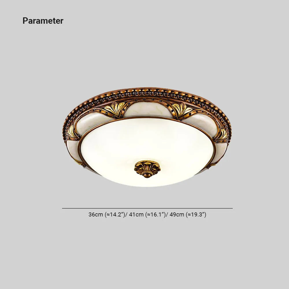 Epoch Floral Retro Antique Brass Flush Mount Ceiling Light - Neutral Decor