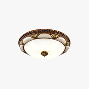 Epoch Floral Retro Antique Brass Flush Mount Ceiling Light - Neutral Decor