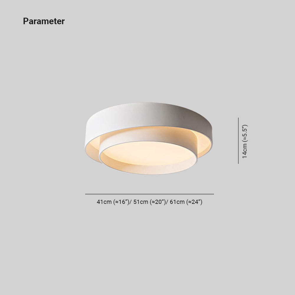 Arux Nordic Art Deco Circular Flush Mount Ceiling Light - Neutral Decor