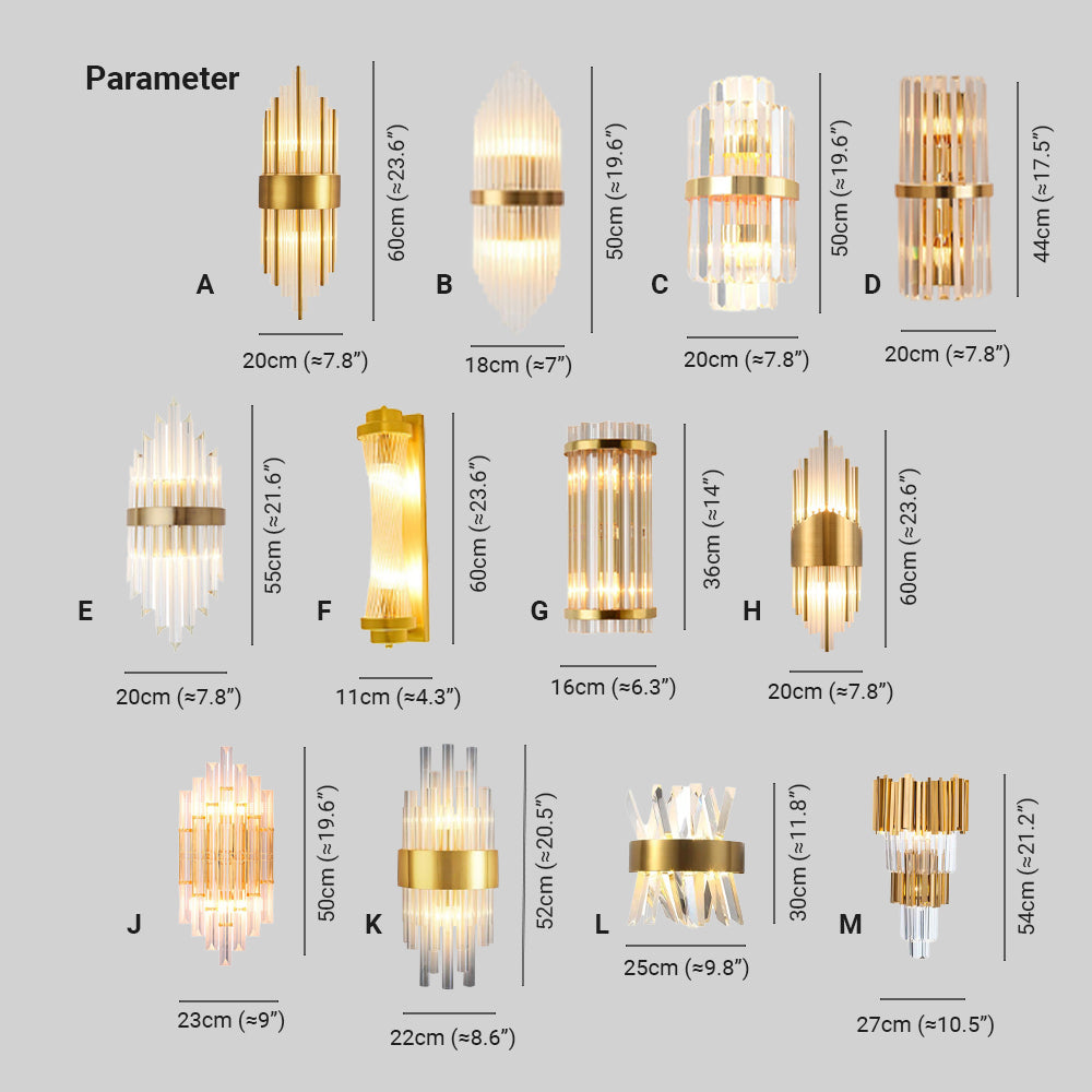 Kristy Luxury Gold Crystal Bedroom Bedside Wall Lamp - Neutral Decor