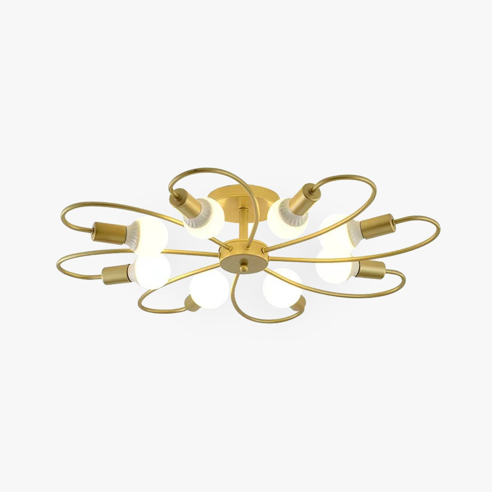Valentina Modern Metal Flush Mount Ceiling Light, Black/Gold - Neutral Decor