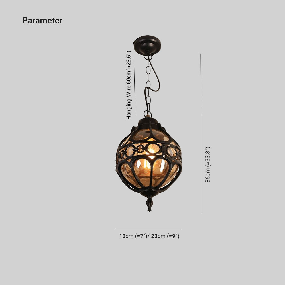 Silva Loft Sphere Vintage Farmhouse Rustic Pendant Light Black/Bronze Dining Room - Neutral Decor