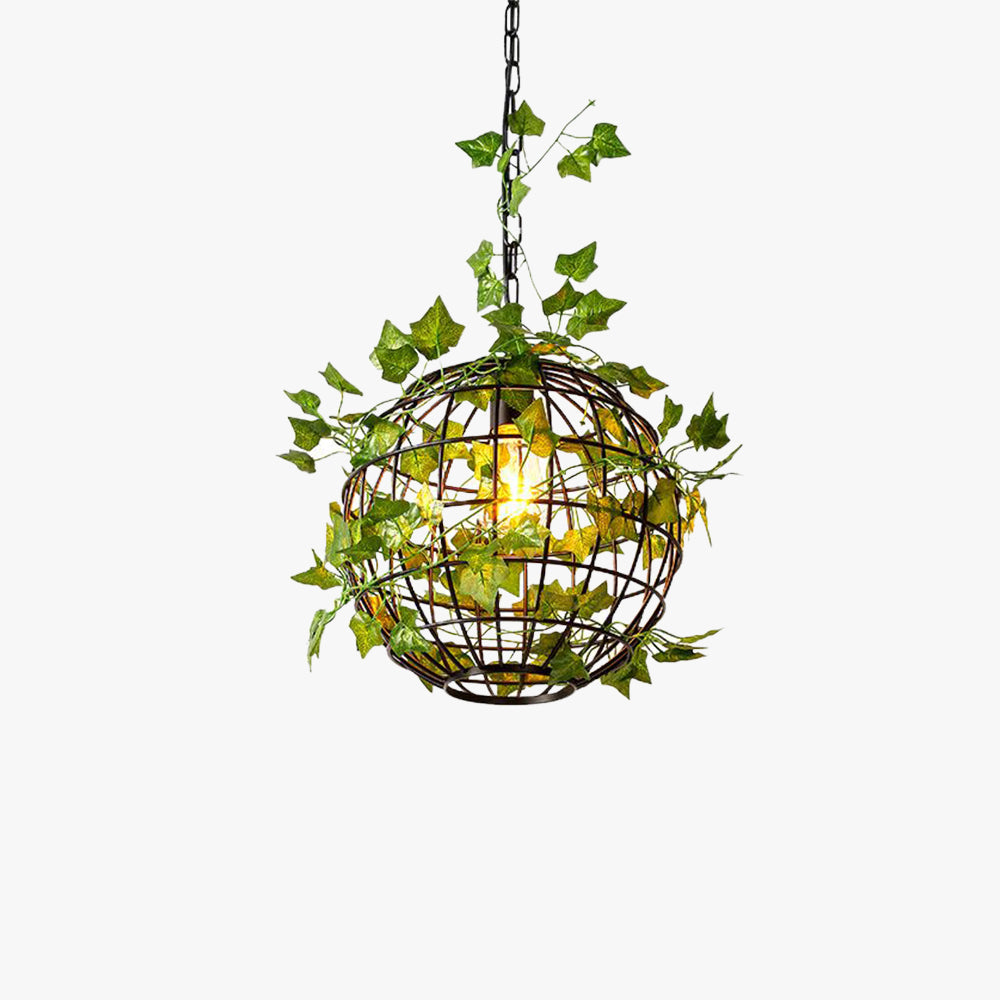 Ritta Rustic Plant Art Deco Globe Vine Pendant Light - Neutral Decor