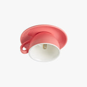 Aria Modern Coffee Cups Ceramic Flush Ceiling Lighting - Neutral Decor