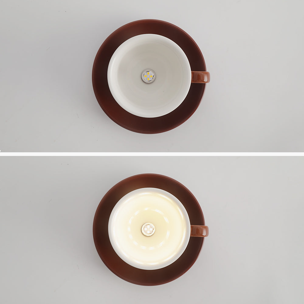 Aria Modern Coffee Cups Ceramic Flush Ceiling Lighting - Neutral Decor