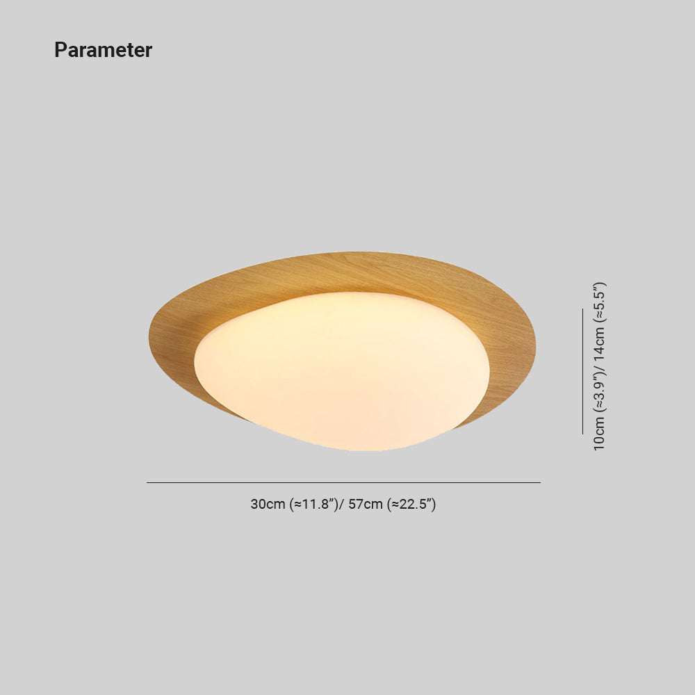 Arisha Flush Mount Ceiling Light Modern, Metal, Walnut/Natural - Neutral Decor
