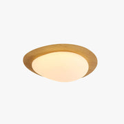 Arisha Flush Mount Ceiling Light Modern, Metal, Walnut/Natural - Neutral Decor