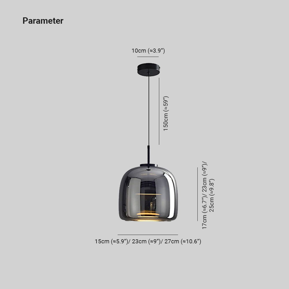June Minimalist Pendant Light Glass Smoke Gray - Neutral Decor