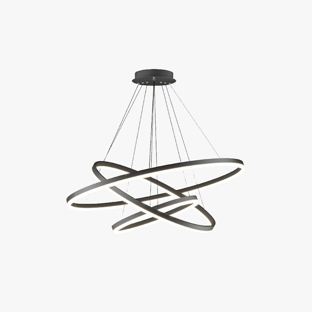 Arisha 3-Rings Black Black Modern Pendant Light - Neutral Decor