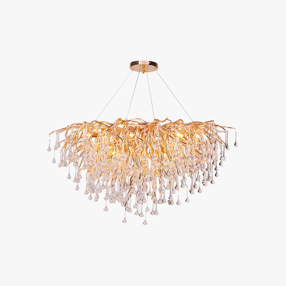 Arisha Pendant Light Tassel Luxury, Metal/Crystal, Gold, Bedroom - Neutral Decor