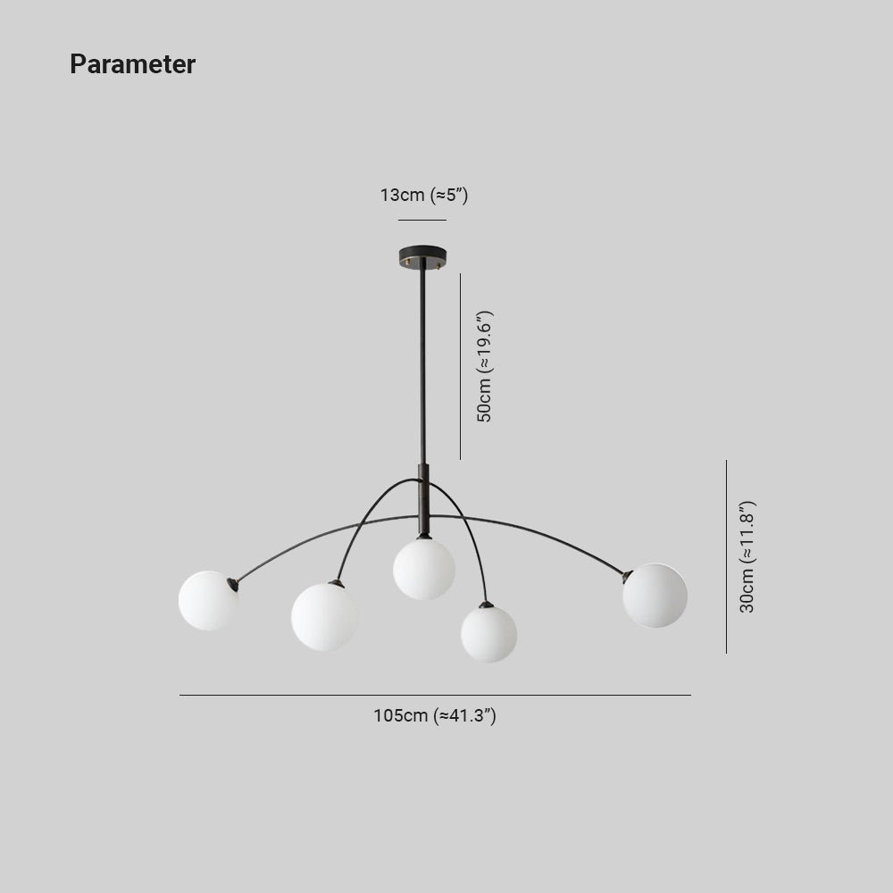 Valentina Pendant Light Globe Modern, Metal/Glass, Black/Gold, Bedroom - Neutral Decor