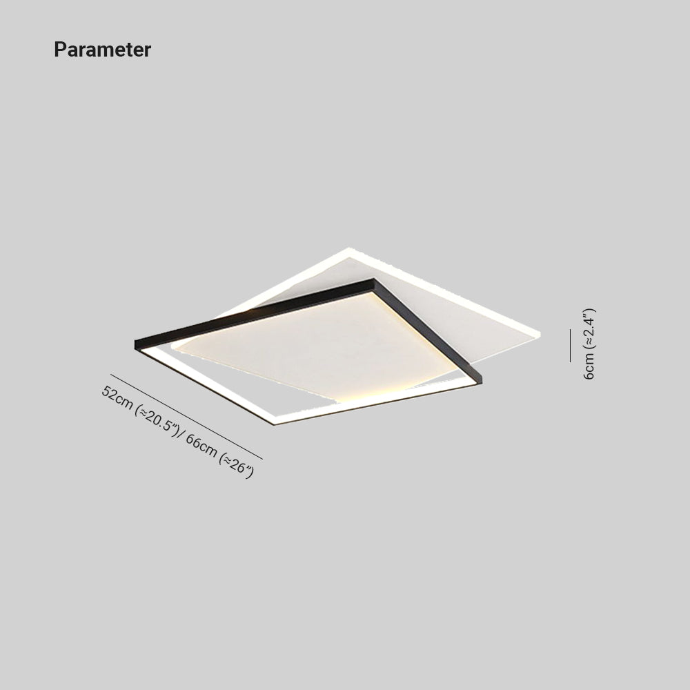 Arisha Modern Duo-Square Flush Mount Ceiling Light - Neutral Decor