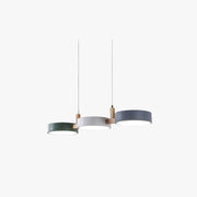 Aira Metal & Wood 3 Heads Circular LED Pendant Light - Neutral Decor