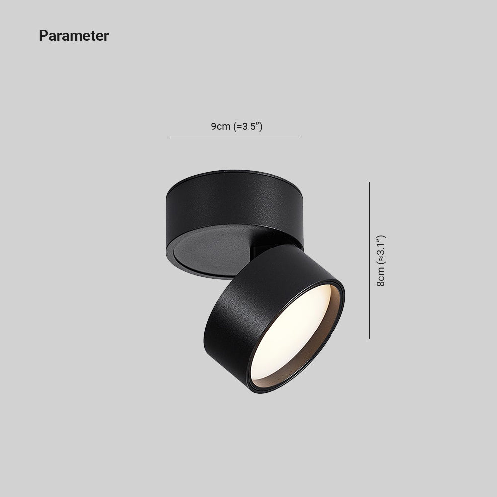 Arisha Flush Mount Ceiling Light Cylindrical Modern, Metal, Black/White, Hallway - Neutral Decor