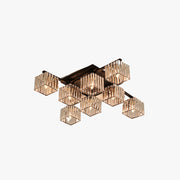 Kristy Modern Flush Mount Ceiling Light, Black/Gold - Neutral Decor