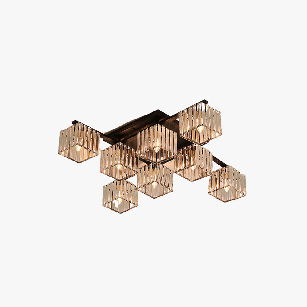 Kristy Modern Flush Mount Ceiling Light, Black/Gold - Neutral Decor