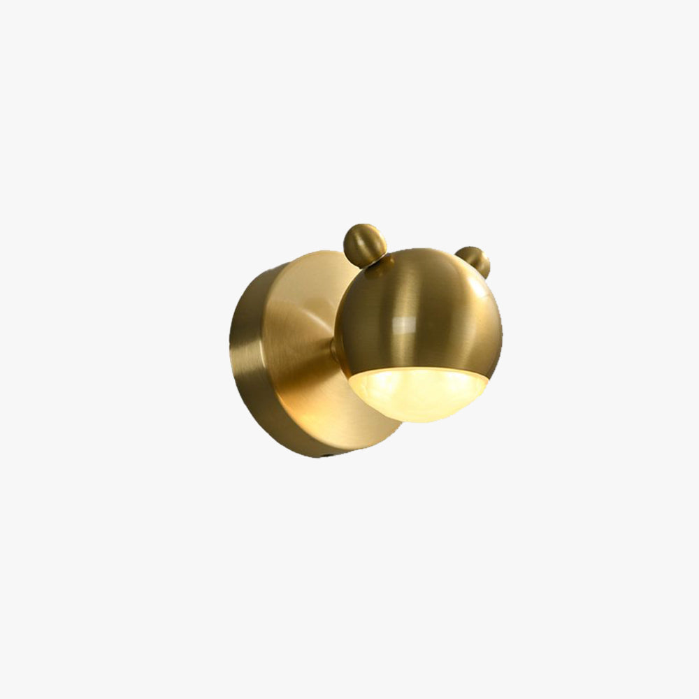 Arisha Modern Animal Globe Metal Vanity Wall Light, Gold, Bedroom - Neutral Decor