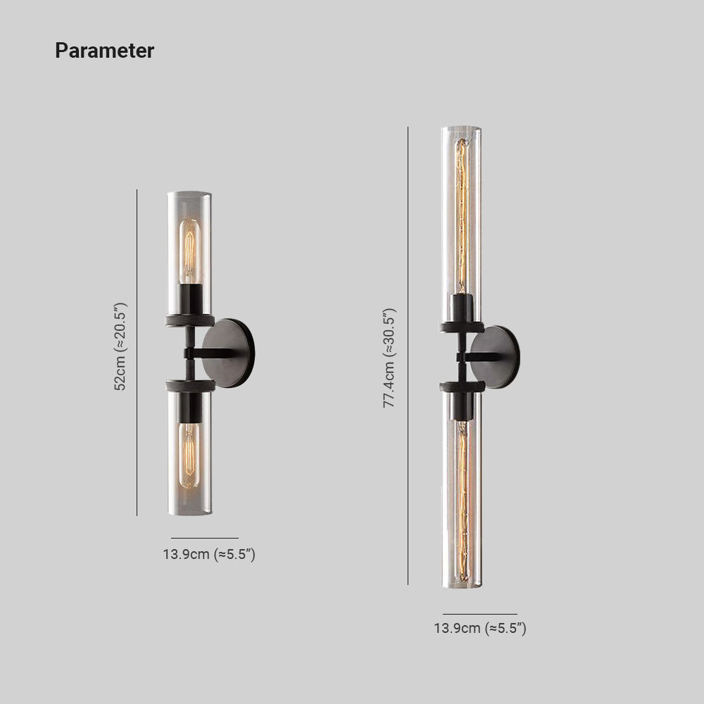 Arisha Modern Cylindrical Metal Led Wall Lamp, Black/Copper - Neutral Decor