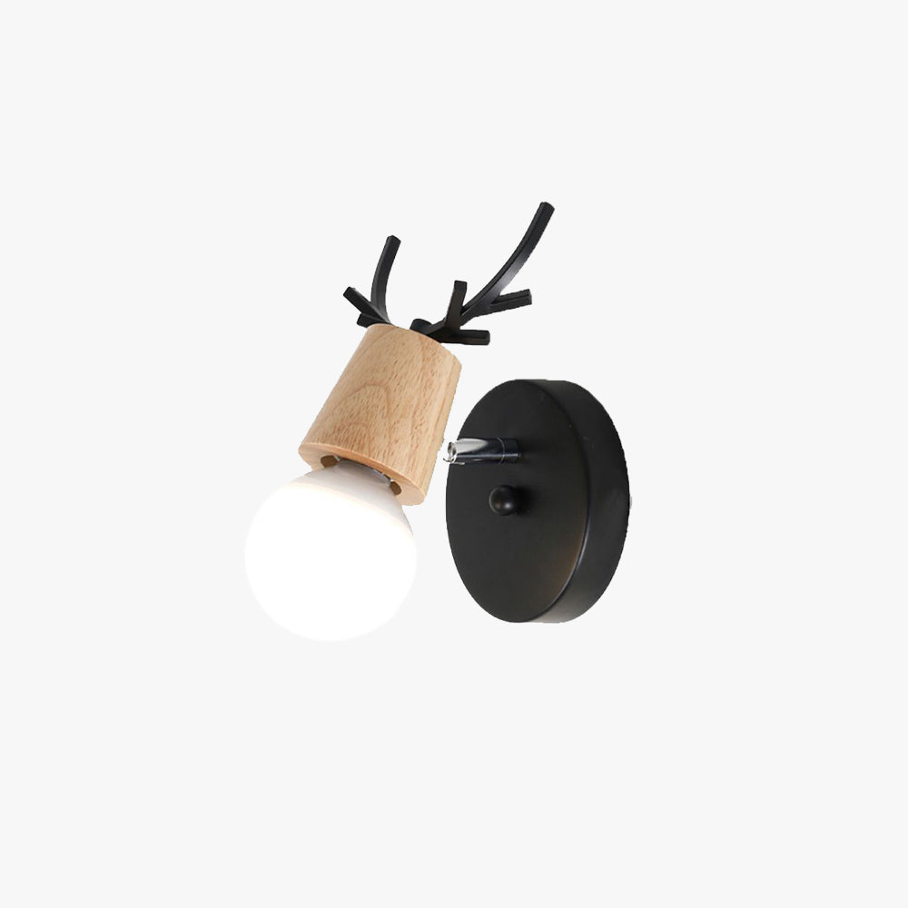 Muto Modern Antler Wood/Glass Wall Lamp, Bedroom/Bathroom - Neutral Decor