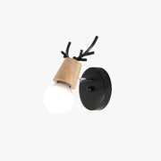 Muto Modern Antler Wood/Glass Wall Lamp, Bedroom/Bathroom - Neutral Decor