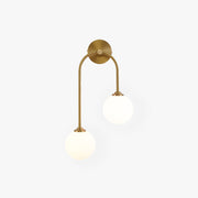Valentina Modern Arc Globe Glass Wall Lamp, Brass, Living Room - Neutral Decor