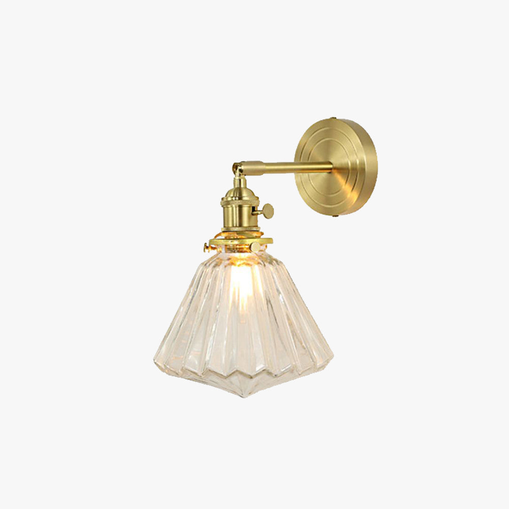 Valentina Luxury Globe/Flower Glass Vanity Wall Lamp, Gold, Bedroom - Neutral Decor