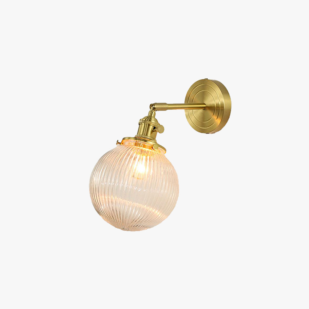 Valentina Luxury Globe/Flower Glass Vanity Wall Lamp, Gold, Bedroom - Neutral Decor