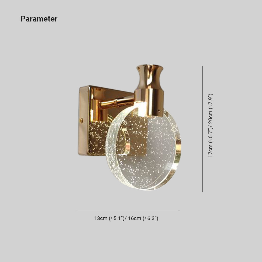 Kristy Modern Round Crystal Vanity Wall Lamp, Gold/Chrome - Neutral Decor