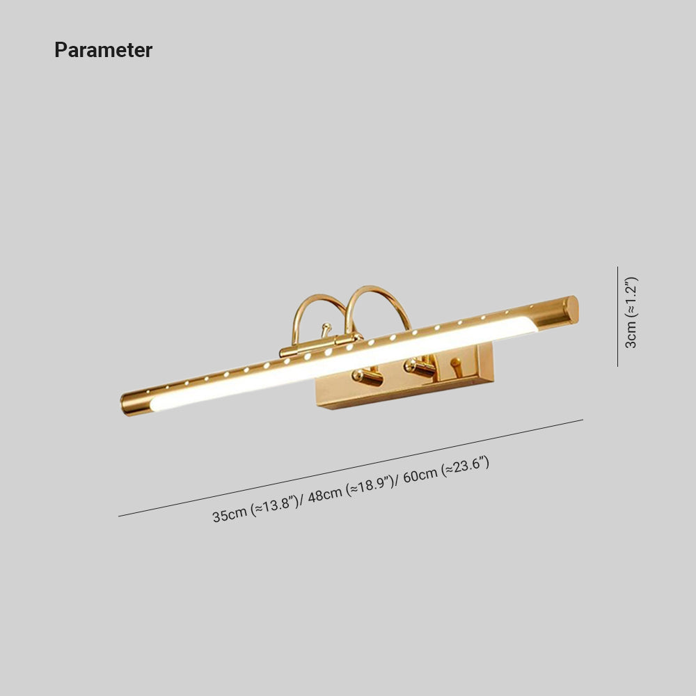 Tiffany Modern Linear Vanity Wall Lamp, Gold, Bathroom/Kitchen - Neutral Decor