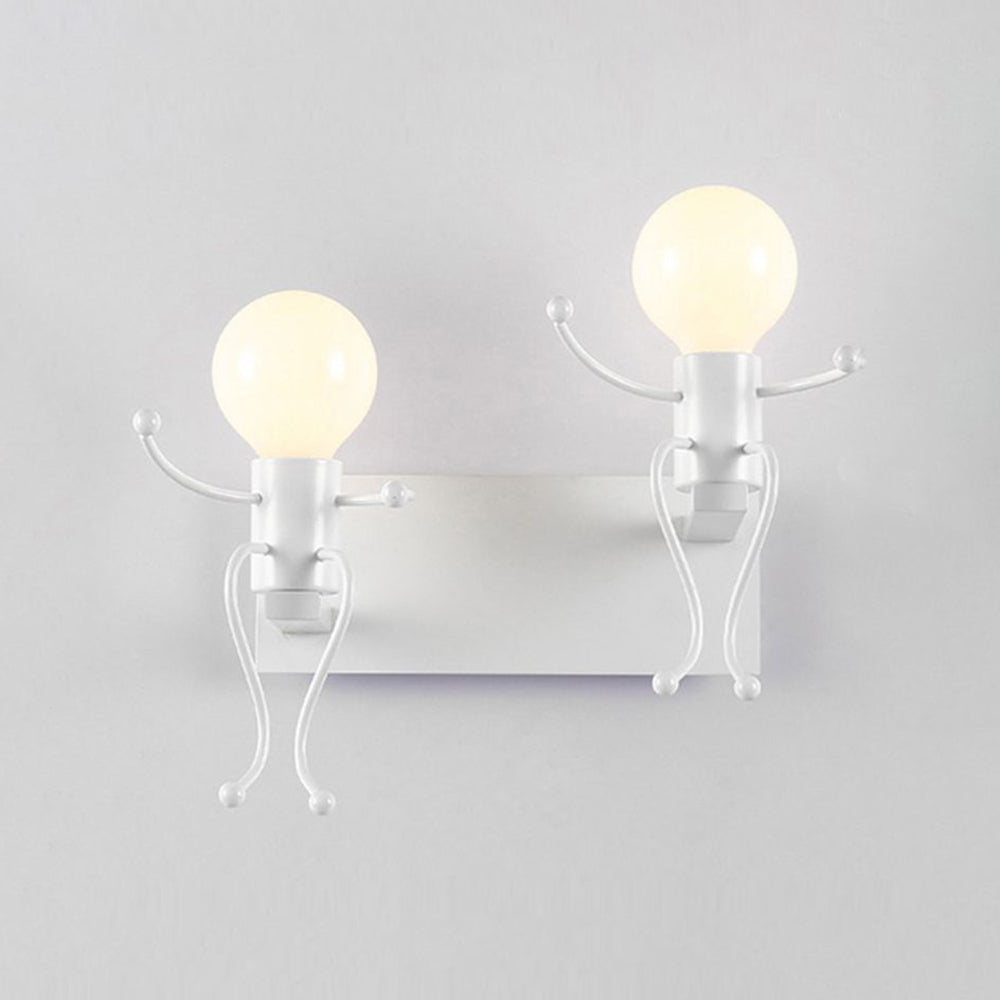 Arisha Modern Decorative Man Metal Wall Lamp, White/Black - Neutral Decor