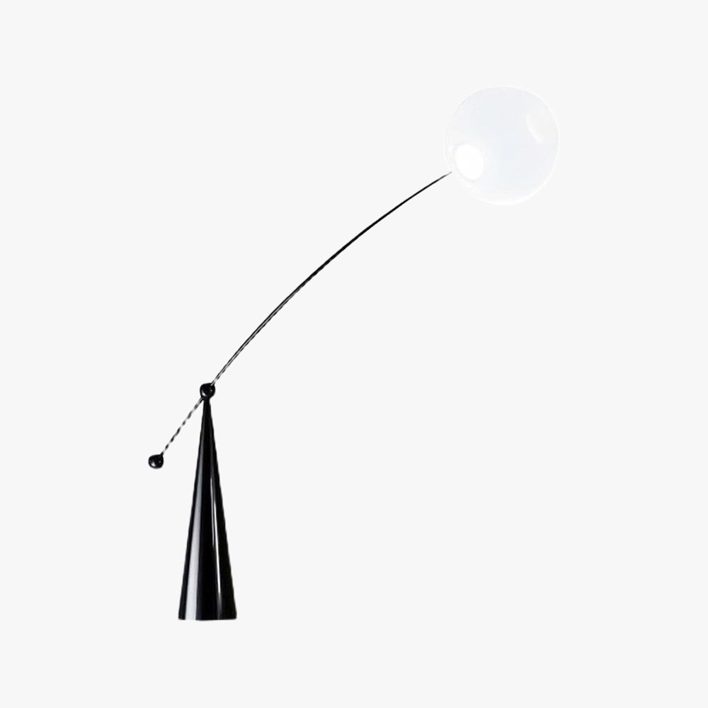 Valentina Floor Lamp Arc/Bubble Modern/Unique, Frosted Glass, White, Bedroom - Neutral Decor