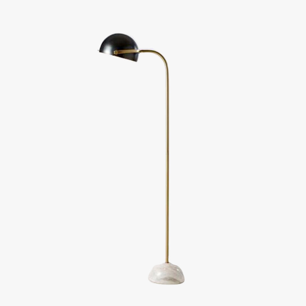Eryn Floor Lamp Semi Circular Retro/Minimalist, Metal/Marble, Black, Bedroom - Neutral Decor