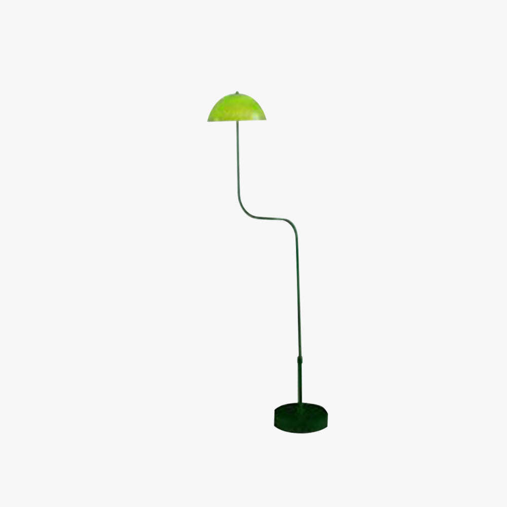Salgado Floor Lamp Mushroom Middle Ancient, Arc Metal, Green, Dining Room - Neutral Decor