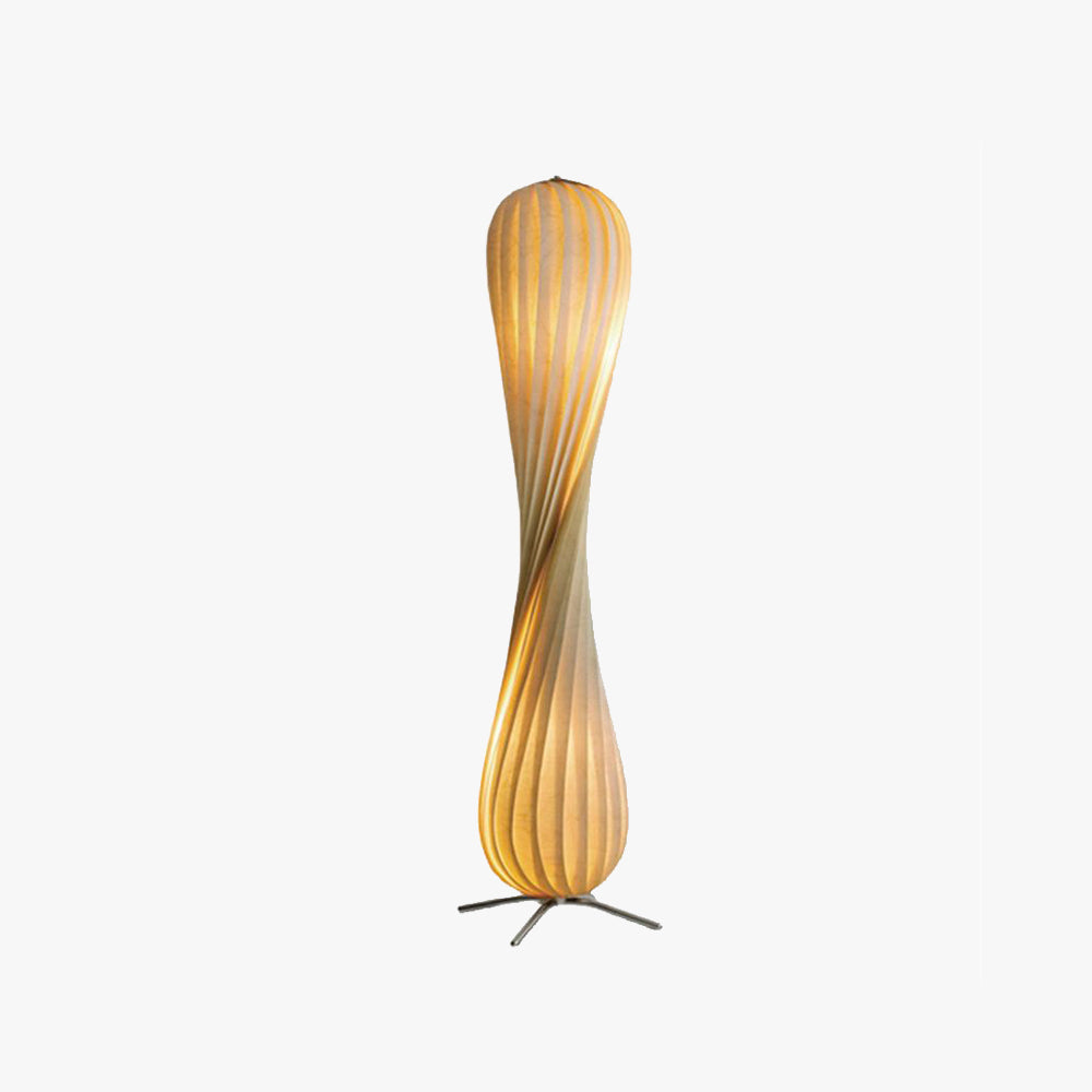 Ozawa Modern Twisted Wood Floor Lamp, Wood Color - Neutral Decor
