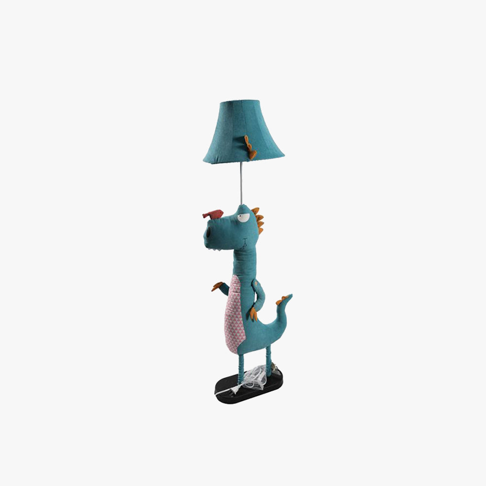 Minori Modern Dinosaur Metal/Fabric Floor Lamp - Neutral Decor