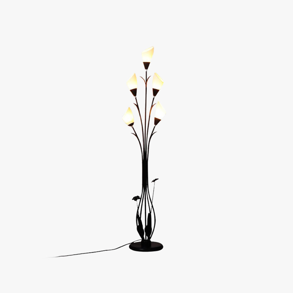 Bella Flower Branching Black Floor Lamp, Living Room - Neutral Decor