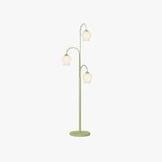 Lily Green Shade Flower Floor Lamp, Metal/Glass, Living Room/Bedroom - Neutral Decor