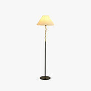 Ozawa Vintage Retro Geometric Pleated Metal Fabric Floor Lamp, Black - Neutral Decor
