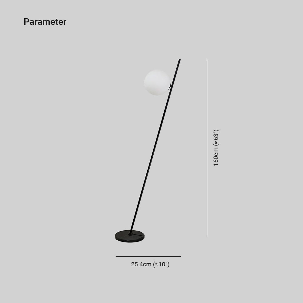 Valentina Minimalistic Black Orb Linear Floor Lamp, Living room - Neutral Decor